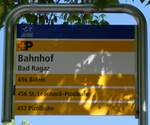 (277'110) - +P-Haltestellenschild - Bad Ragaz, Bahnhof - am 20. Juni 2025