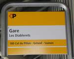(273'206) - +P-Haltestellenschild - Les Diablerets, Gare - am 27. Mrz 2025