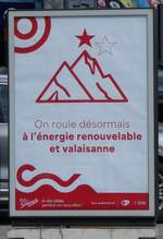 (273'971) - Plakat fr Bus Sdunois am 14. April 2025 beim Bahnhof Sion