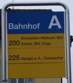 (273'358) - ZVV/PostAuto-Haltestellenschild - Affoltern, Bahnhof - am 29. Mrz 2025