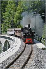 Die SEG G 2x 2/2 105 dampft bei  Vers chez Robert  über den frisch sanierten Baye de Clarens Viadukt. Die MOB hat keine Mühe und Kosten gescheut neben der Restaurierung (ohne Streckenunterbruch für den Museumsbahnverkehr!) auch etliche Streckenabschnitte zwischen Chamby und Blonay mit neuen Gleisen und Fahrleitung ausgestattet.

18. Mai 2025