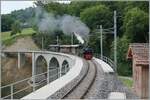 Festival Suisse de la vapeur (Schweizer Dampffestival 2025) -  Die SEG G 2x 2/2 105 mit einen Dampfzug auf der Fahrt von Blonay nach Chaulin auf dem Baye de Clarens Viadukt unterwegs.

8. Juni 2025