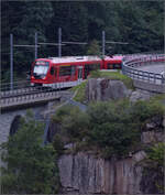 ABeh 8/12 312 der MGB trifft gleich in Göschenen ein. August 2025.