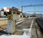 Auch das gehrt(e) dazu: eine Gleiswaage, hier in Ardon am 12. Januar 2008.
