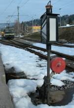 Eine nostalgische Weichenlaterne bei der Einfahrweiche von Blonay (Seite Chamby)
27.02.2009