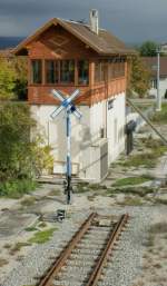 Als Ergnzung zum Vor- und Hauptformsignal aus Balsthal, hier noch ein Rangierformsignal in Kerzers. 
2. Oktober 2008