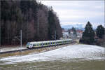RABe 528 209 bei Lanzenhäusern. Januar 2026.