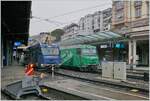 In Montreux stehen der gerade aus Interlaken angekommen GPX mit der Ge 4/4 8004  Tainable  und der in Kürze nach Interlaken abfahrende GPX mit der Ge 4/4 8001. 

7. Dezember 2024