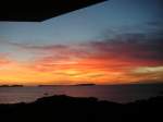 Sonnenuntergang in San antonio (Ibiza) vom Hotelbalkon fotografiert, aufgenommen im September 2008