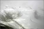 Immer nur fr ganz kurze Momente ffnete sich die Wolkendecke und gab den Blick frei auf den Grenzgletscher. 21.05.2008 (Matthias)