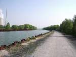 Hier sieht man den Datteln-Hamm Kanal in Hamm mit Blickrichtung Hamm-Hafen.