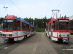 Tw 134 und 65 am 09.08.09 im Betriebshof Neu Schmellwitz .