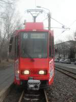 Tw 168 am 23.01.08 an der Schleife Jessener Strae .