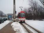 Tw 171 am 22.02.09 in der Schleife Sandow .
