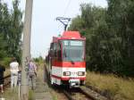 Tw 171 und 130 am 09.08.09 in der Wendeschleife Sachsendorf .