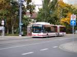Erdgasbus der EVAG auf der neuen Linie 9 Stadteinwrts ber Hbf nach Daberstedt, Erfurt Oktober 2009
