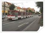 Ein selten gewordener Tatra-Zug auf der Linie 1, Erfurt Oktober 2009