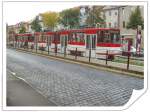 Tatra KT4D an der Haltestelle Wendenstrasse stadtauswrts, Erfurt Oktober 2009