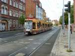 Niederflurwagen in der Magdeburger Allee in Richtung Nordbahnhof und Roter Berg, Erfurt Oktober 2009