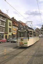 Gotha-Gelenktriebwagen 179 am Domplatz, Erfurt 1994