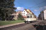 Tw 92 in der Wendeschleife am Domplatz, Erfurt 1994