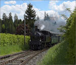 150 Jahre Emmentalbahn. 

Ed 3/4 2 der SMB kommt zur Zugkreuzung mit BDe 2/4 240 in den Bahnhof Affoltern-Weier gefahren. Mai 2025.